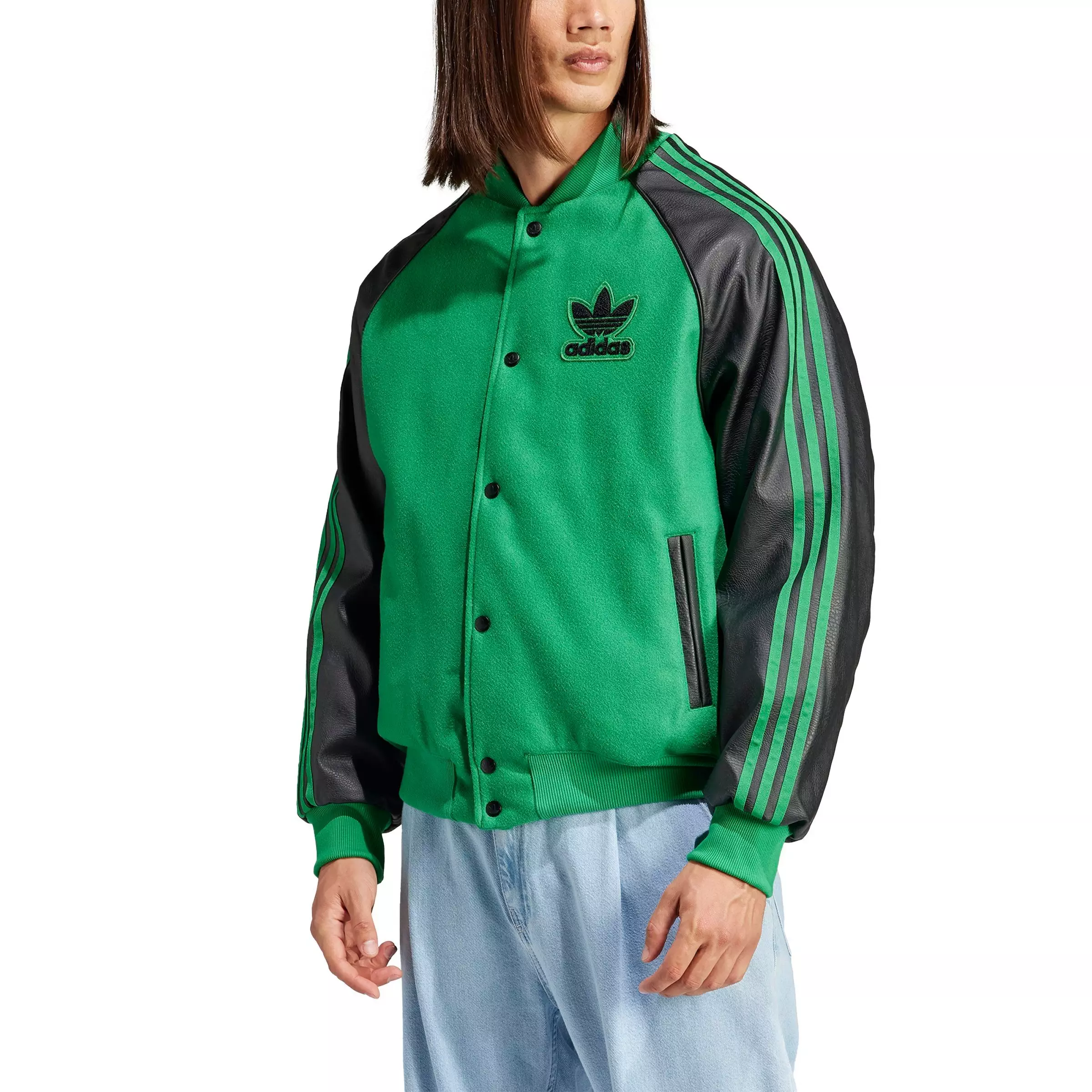 Adidas green hotsell bomber jacket mens